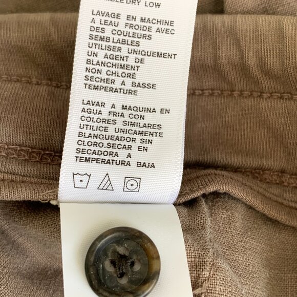 James Perse Soft Drape Pants Women Cargo Pigment Brown 100% Linen Drawstring NWT - Picture 13 of 15